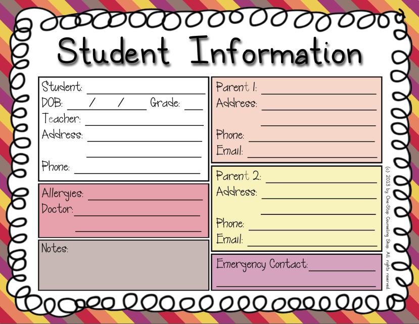 Student Info Front Warm