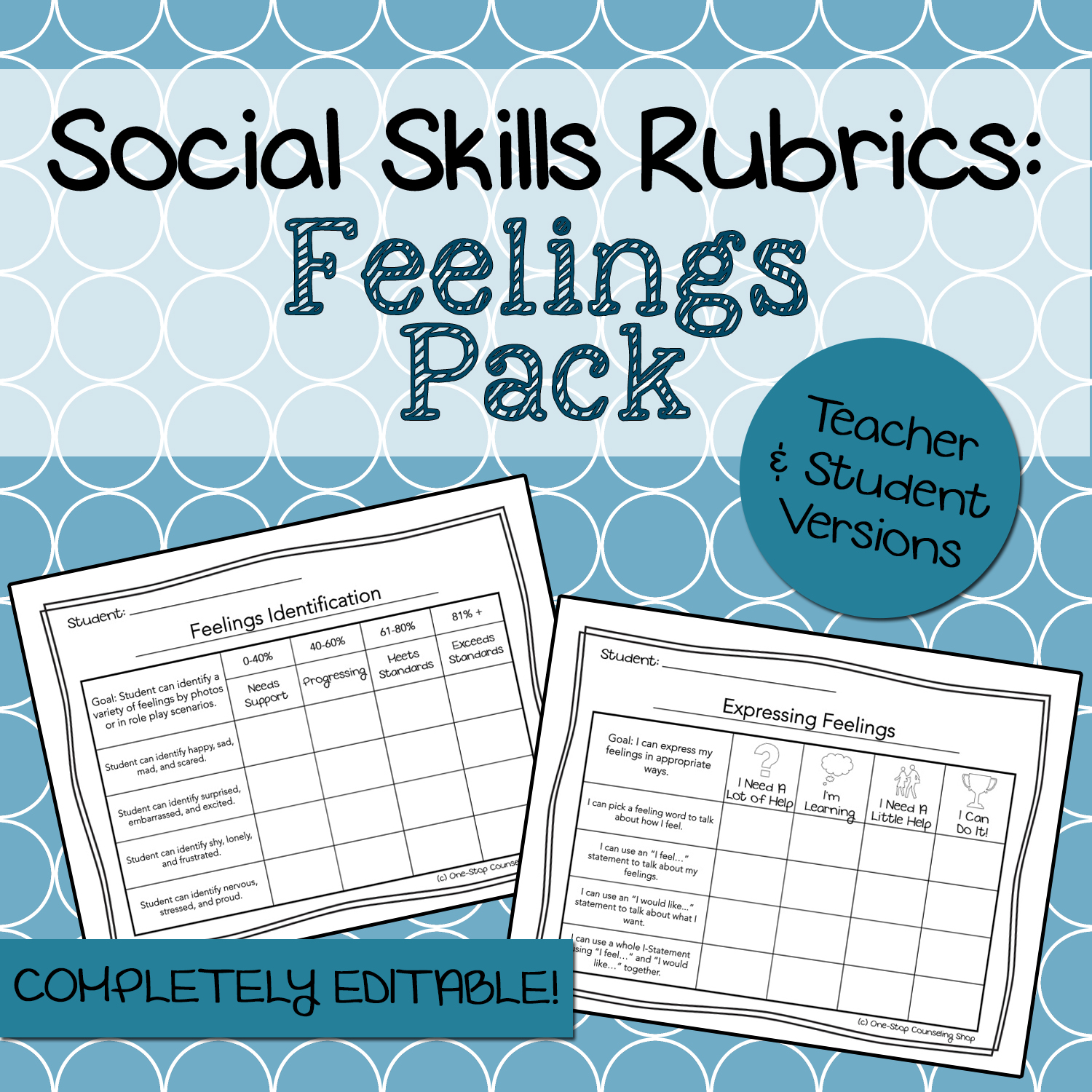 Feelings Social Skills Rubrics