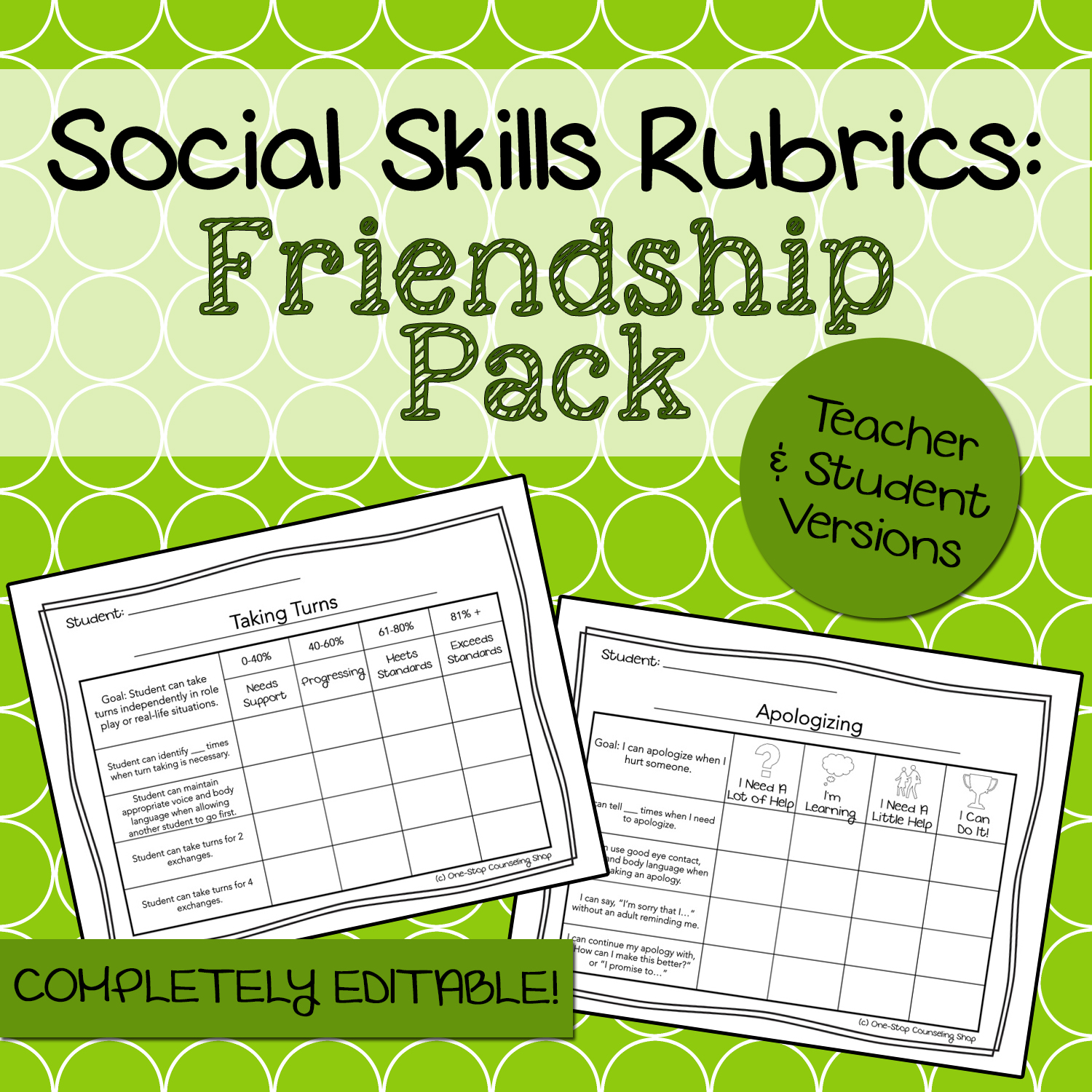 Friendship Social Skills Rubrics